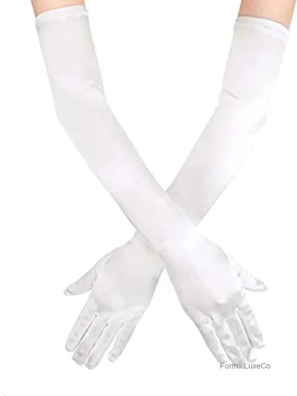 Long Satin Opera Gloves for Women 1920s Elbow Length